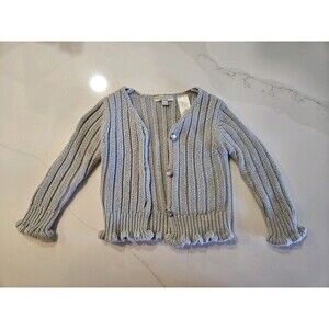 Wendy Bellissimo Girls Gray Shimmer Cardigan, Size 18 Months